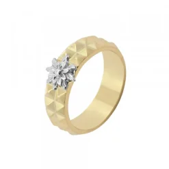 Anillo Aiora Plata Dorada Eguzkilore Plata