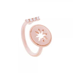 Anillo B2 Plata Rosa y Circonitas
