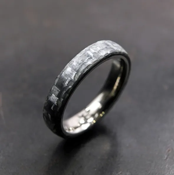 Anillo Carbono Gris y Titanio Personalizable