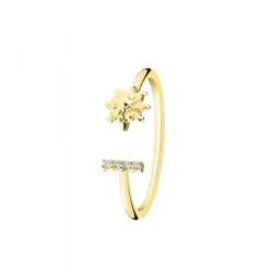 Anillo Eguzkilore Oro Apertura con Brillante