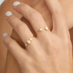 Anillo Eguzkilore Oro y Diamante Apertura