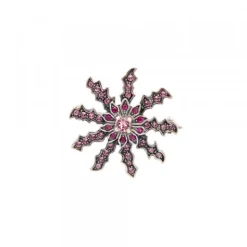 Broche Eguzkilore Plata y Cristales Rosas