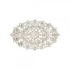 Broche Oval Plata y Cristales Blancos