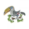 Broche Tucán Plata y Cristales