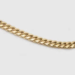 Cadena Cubana de Plata Dorada 5mm