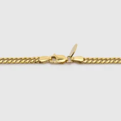 Cadena Cubana de Plata Dorada 5mm