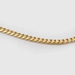 Cadena Cubana Plata Dorada 3mm