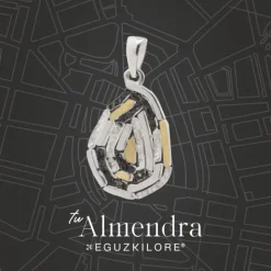 Colgante Almendra Vitoria Silueta Lámina de Oro