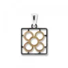Colgante Baldosa Silueta de Plata con Lámina de Oro