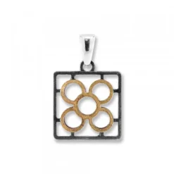 Colgante Baldosa Silueta de Plata con Lámina de Oro
