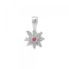 Colgante Basic Colors Plata y Circonita Roja 10mm