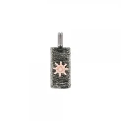 Colgante Caballero de Plata Negra y Rosa
