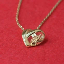 Colgante Corazón San Valentín Plata Dorada