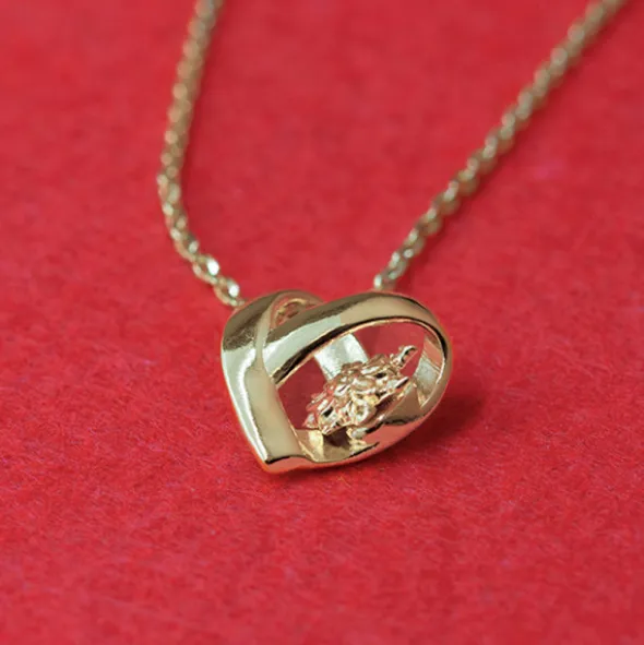 Colgante Corazón San Valentín Plata Dorada