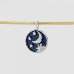 Colgante de Plata con Esmalte Azul Luna