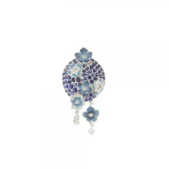 Colgante de Plata con Flores Azules