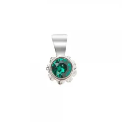 Colgante Distira Plata y Cristal Verde