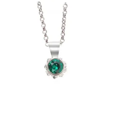 Colgante Distira Plata y Cristal Verde