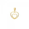 Colgante Doble Corazón Calado Oro 13mm