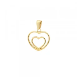 Colgante Doble Corazón Calado Oro 13mm