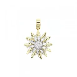 Colgante Eguzkilore Oro Bicolor y Diamantes 21mm