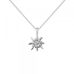 Colgante Eguzkilore Oro Blanco y Brillante 12mm