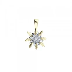 Colgante Eguzkilore Oro Bicolor y Brillante 12mm