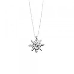Colgante Eguzkilore Oro Blanco y Diamante 10mm