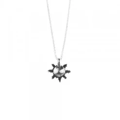Colgante Eguzkilore Oro Blanco y Diamante 10mm
