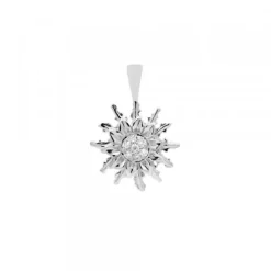 Colgante Eguzkilore Oro Blanco y Diamantes 14mm