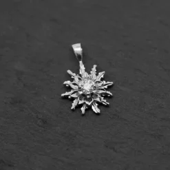 Colgante Eguzkilore Oro Blanco y Brillante 14mm
