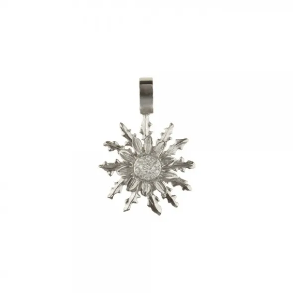 Colgante Eguzkilore Oro Blanco y Brillantes 21mm