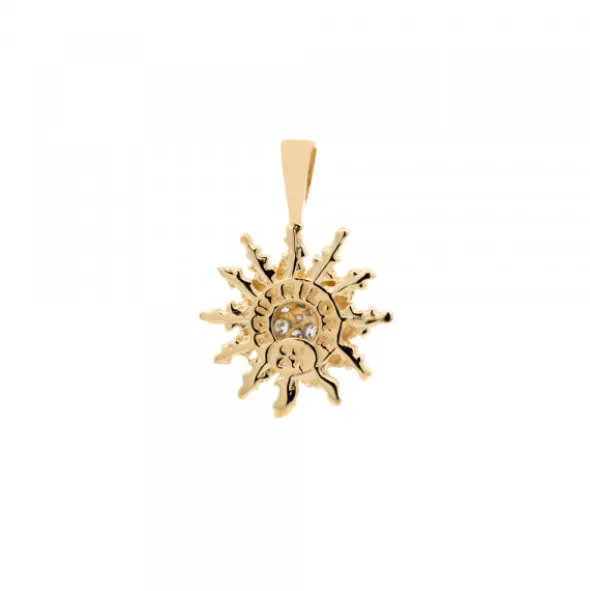 Colgante Eguzkilore Oro y Diamantes 14mm