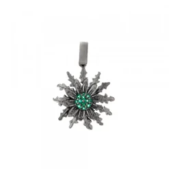 Colgante Eguzkilore Plata Negra y Circonitas Verdes 21mm