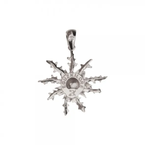Colgante Eguzkilore Plata y Circonitas Azules 29mm
