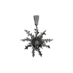Colgante Eguzkilore Plata Negra y Circonitas Verdes 29mm