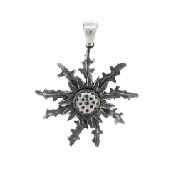 Colgante Eguzkilore Plata Envejecida 37mm