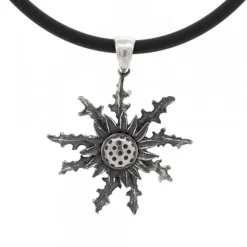 Colgante Eguzkilore Plata Envejecida 37mm