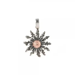 Colgante Eguzkilore Plata Envejecida y Rosa 21mm