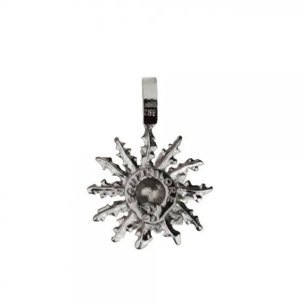Colgante Eguzkilore Plata Envejecida y Rosa 21mm