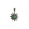 Colgante Eguzkilore Rutenio y Circonitas Verdes 14mm