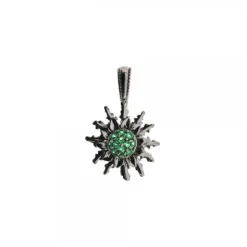 Colgante Eguzkilore Rutenio y Circonitas Verdes 14mm