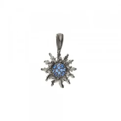 Colgante Eguzkilore Rutenio y Circonitas Azules 14mm