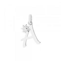 Colgante Inicial de Plata 14mm