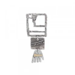 Colgante Irulegi Largo Plata y Lámina de Oro