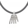 Colgante Mano de Irulegi Plata 20mm y Caucho