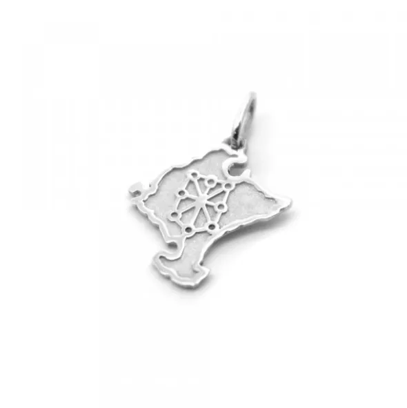 Colgante Mapa Navarra Plata