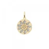 Colgante Medalla Eguzkilore Plata Dorada 13mm