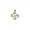 Colgante Mini Lauburu Oro y Brillantes 10mm