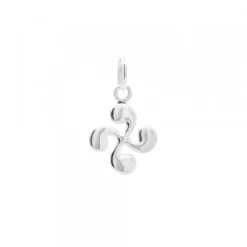 Colgante Mini Lauburu Oro Blanco 10mm